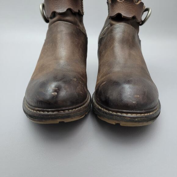 A.S.98 Airstep Biker Leather Italian Zipper Boho Brown Boot 8 US 38 EU - Picture 7 of 12